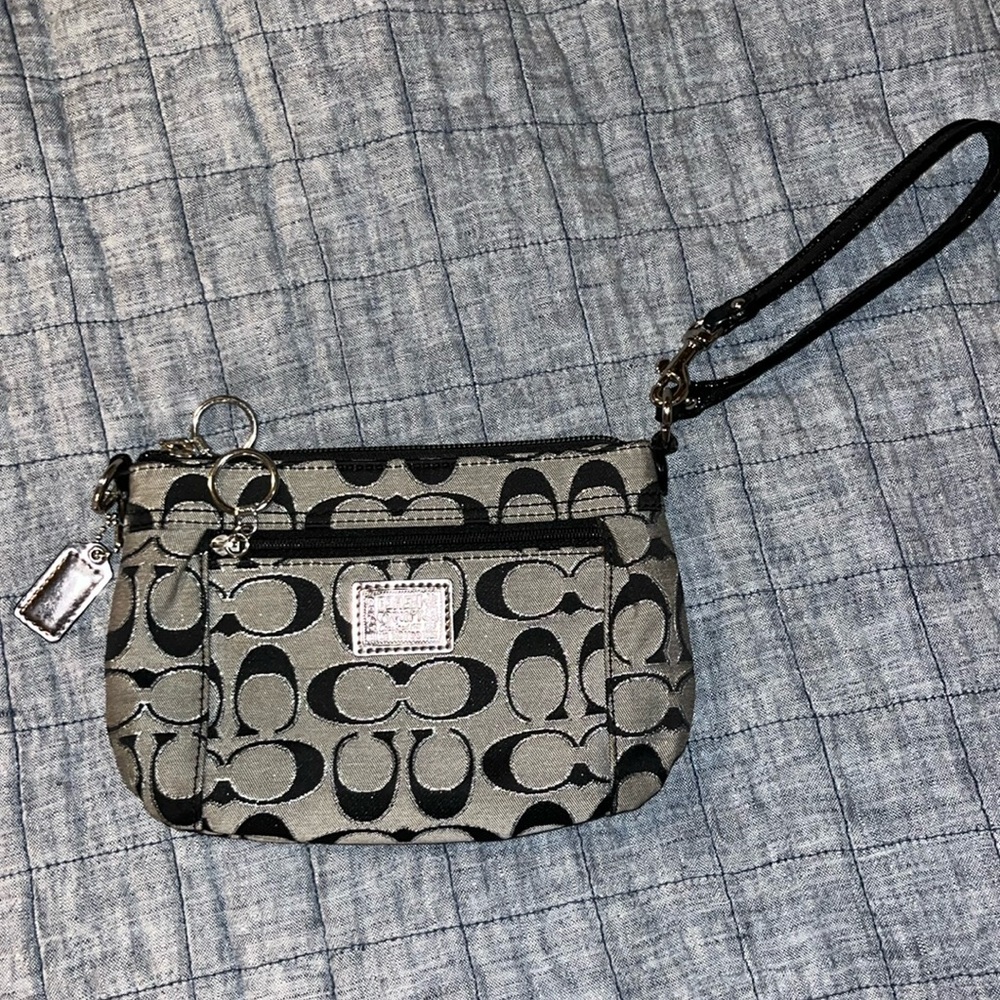 Genuine black Coach wristlet
